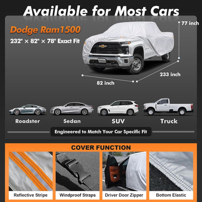 Car Cover Waterproof All-Weather,Heavy-Duty Outdoor Full Exterior Automobiles Sedan/Coupe (Length 186-193 inch) with Windshield Sun Shade Universal Fit Toyota Camry, Tesla Model 3, Accord etc
