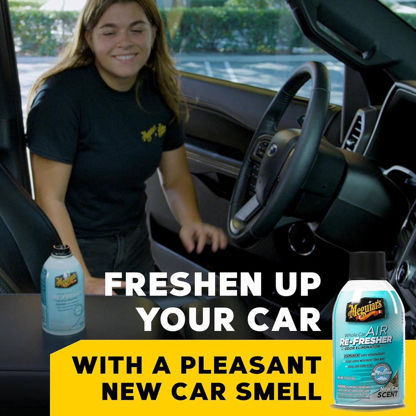Meguiar’s Whole Car Air Refresher Odor Eliminator, Summer Breeze, 2 Oz— Car Air Freshener For Commuters, Detailers; Mist Refreshes Cabin For Sedan, Suv, Truck, Van