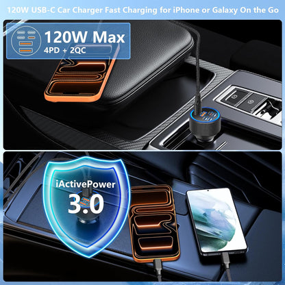 USB C Car Charger, Rombica 2Pack 3-Port 67W Dual PD USB-C&USB-A Car Power Cigarette Lighter USB Charger 3 in 1 PD/QC Type C Fast Car Charge for iPhone 17 17 Pro Max 16 15 14 13 12/Galaxy S26 S25/Pixel