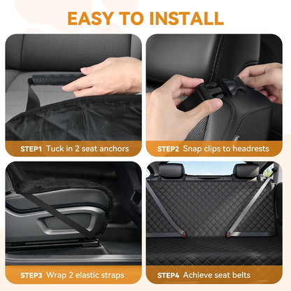 PETICON Waterproof Scratchproof Pet Bench Seat Covers for Cars, SUVs, Nonslip Durable Back Seat Cover for Dogs, 600D Oxford Fabric, Machine Washable