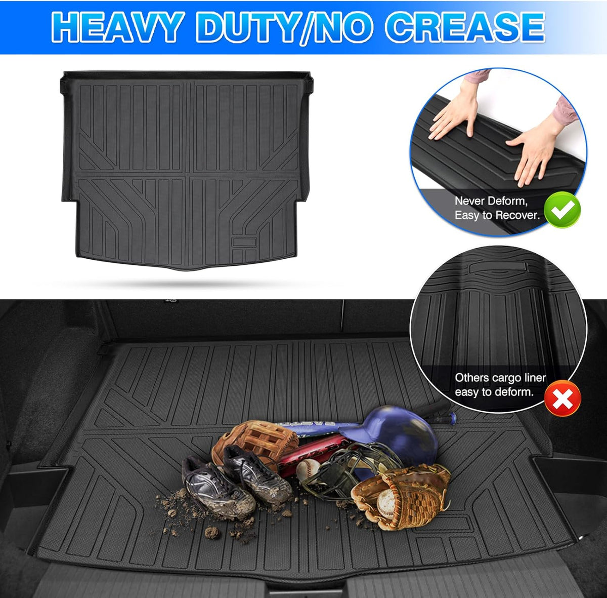 Rav4 Cargo Liner - Trunk Mat for Toyota RAV4 2019-2024 2025, All Weather Cargo Mat for rav4 Accessories, Heavy Duty (Fit for All Models)