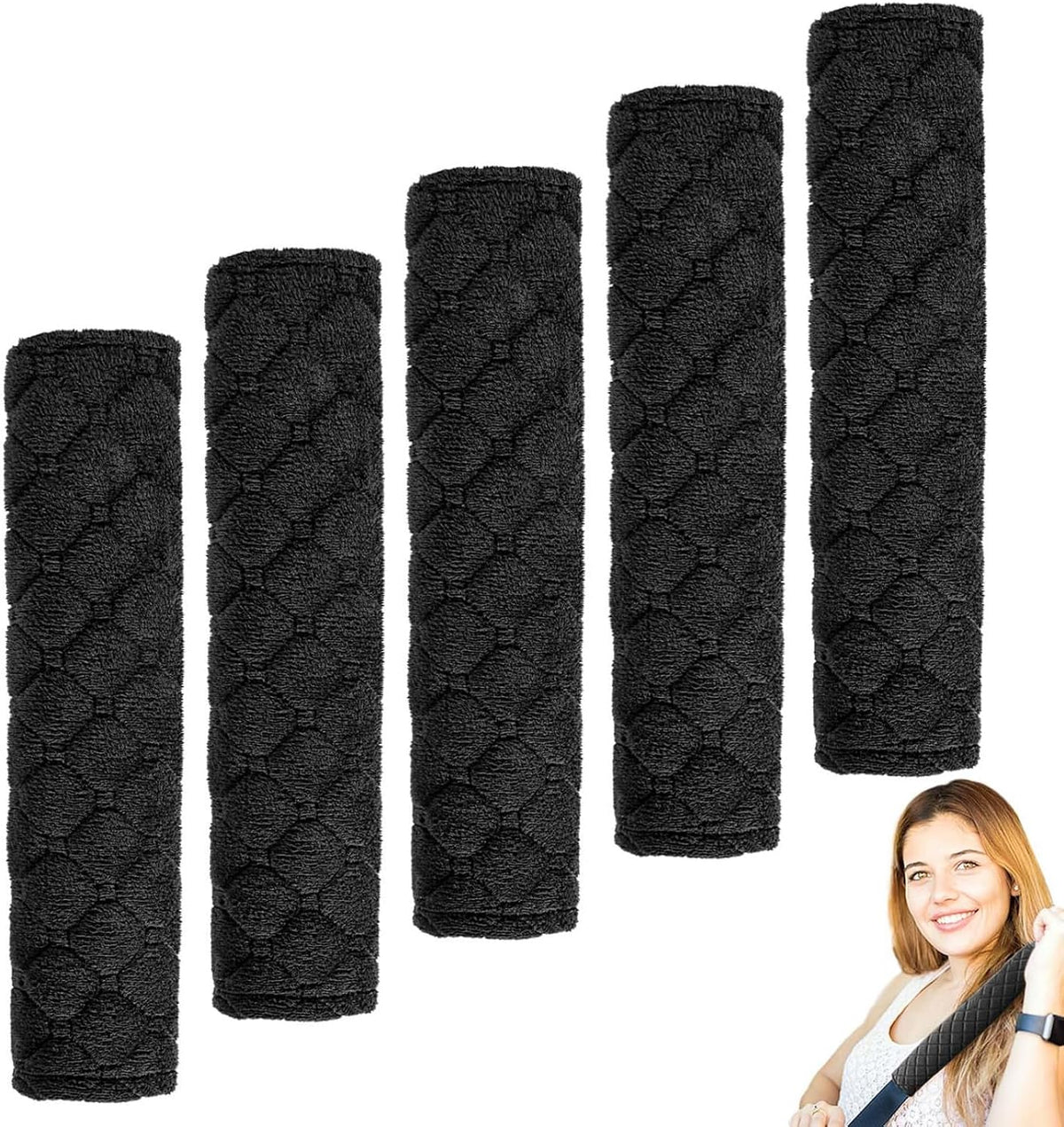 5 Pack Soft Car Seat Belt Cover Protector Comfort Auto Seatbelt Pads Strap Cushion Protecting Neck Shoulder Sedan SUV Trucks Car Interior Accessories for Adults Women Men 11 Inch Black