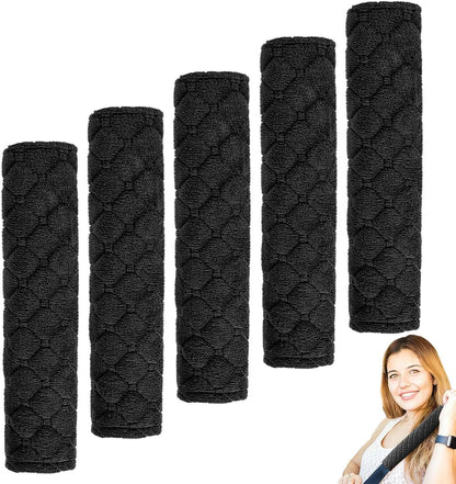 5 Pack Soft Car Seat Belt Cover Protector Comfort Auto Seatbelt Pads Strap Cushion Protecting Neck Shoulder Sedan SUV Trucks Car Interior Accessories for Adults Women Men 11 Inch Black