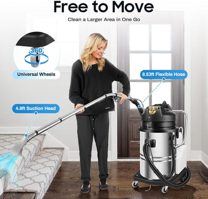 40L/11Gal Commercial Carpet Cleaner, 3 in 1 Multi-Purpose Floor Cleaning Machine Heavy Duty Extractor Vacuum Washing Machine, 1049W Powerful Sofa Curtain Carpet Cleaning Machine