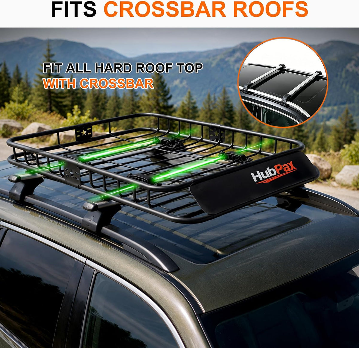 21 Cu Ft. Car Rooftop Cargo Carrier Bag Car Roof Top Bag Cargo Carrier | Fit All Vehicle with/Without Rack, Includes Anti-Slip Mat, 8 Reinforced Straps, 6 Door Hooks, Luggage Lock