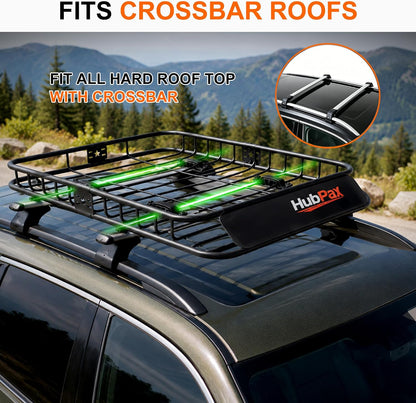 21 Cu Ft. Car Rooftop Cargo Carrier Bag Car Roof Top Bag Cargo Carrier | Fit All Vehicle with/Without Rack, Includes Anti-Slip Mat, 8 Reinforced Straps, 6 Door Hooks, Luggage Lock
