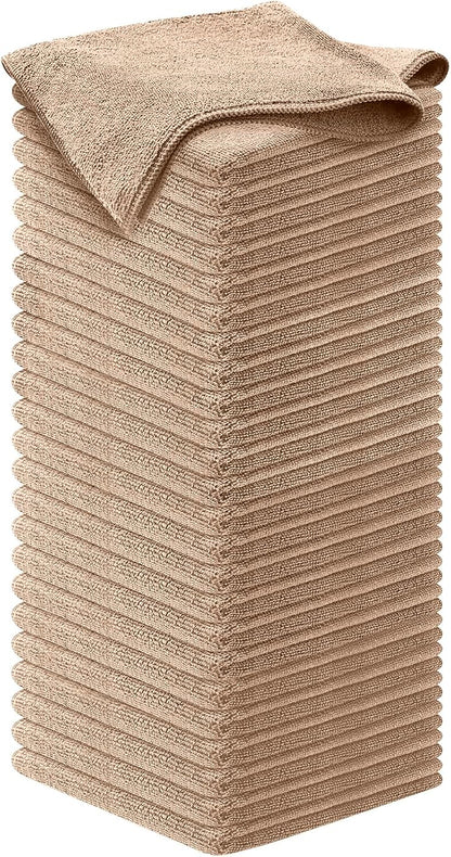 USANOOKS Microfiber Cleaning Cloth Grey - 12 Pcs (12.5"x12.5") - High Performance - 1200 Washes, Ultra Absorbent Microfiber Towel Weave Grime & Liquid for Streak-Free Mirror Shine - Car Washing Cloth