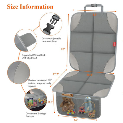 Car Seat Protector for Child Car Seat, 600D Fabric Safe Car Seat Cover with Upgraded Non-Slip Backing, Waterproof Seat Protector Under Baby Car Seat with Thick Padding for Car Back Front Seat