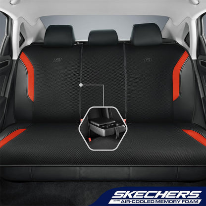 Skechers Memory Foam Seat Covers, Air Cool Mesh Thick Car Seat Covers, Car Seat Covers Front Seats Airbag Compatible, Universal Automotive Comfort for Most Cars, Vans, Trucks, SUV,Black