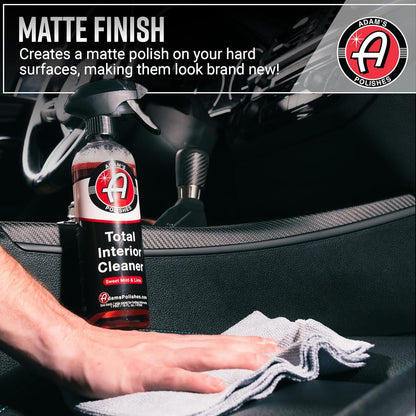 Adam's Polishes Total Interior Cleaner & Protectant, Quick Detailer & SiO2 Protection, Ceramic Infused, Anti-Static, OEM Finish, For Leather, Vinyl, Plastics, Glass & More