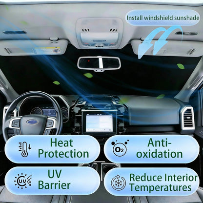 Window Shades for Car Windshield - Foldable Car Window Shades, 210T Reflective UV Block Sun Visor, Keep Vehicle Cool in Summer Heat, Universal Fit for Cars, SUVs and Trucks, Easy to Install & Store