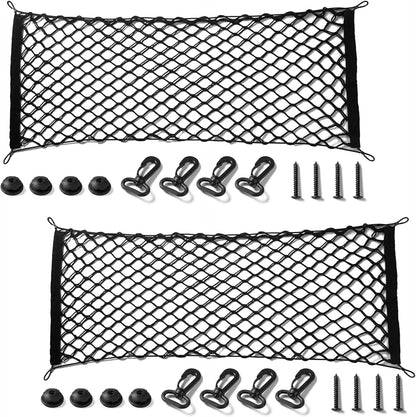 Amiss Cargo Net Stretchable, Car Exterior Accessories, Adjustable Elastic Trunk Storage Net with Hook for SUVs, Cars and Trucks (35.4x15.8 Inch)