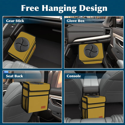 Femuar Leak Proof Car Trash Can with Lid - Waterproof Automotive Garbage Bin for SUVs, Collapsible and Portable Car Trash Bag, Black
