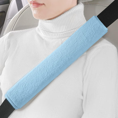 LACDL Extra Long Seatbelt Cover Super Soft Furry for Adults Kids Women & Men, Thick Plush Full Car Seat Belt Strap Cushion, Fluffy Shoulder Pad Protector, Auto Interior Accessories, 1pc, Black, 15.5in