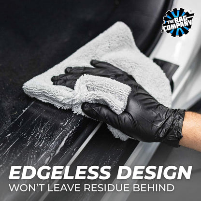 The Rag Company - Creature Edgeless Auto Detailing Towels (10-Pack) Professional 70/30 Blend, Dual-Pile Plush Microfiber, Buffing & Polishing, 420gsm, 16in x 16in, Black