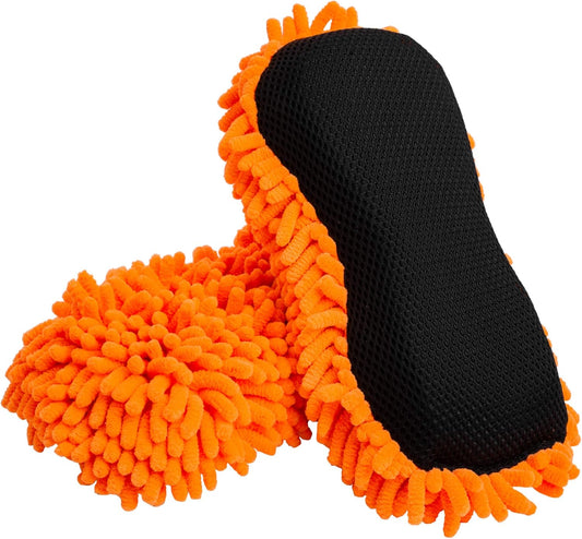 SCRUBIT Microfiber Car Wash Sponge - Non-Scratch Wash Mitt Microfibers for Cleaner Cars, Great for Everyday Cleaning - Automobile Cleaning Sponges Essential Part of Any Washing Kit - 2 Pack