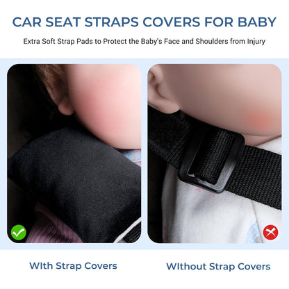 COOLBEBE Car Seat Straps Shoulder Pads for Baby Kids, Super Soft Seat Belt Covers for All Car Seats/Pushchair/Stroller/High Chair