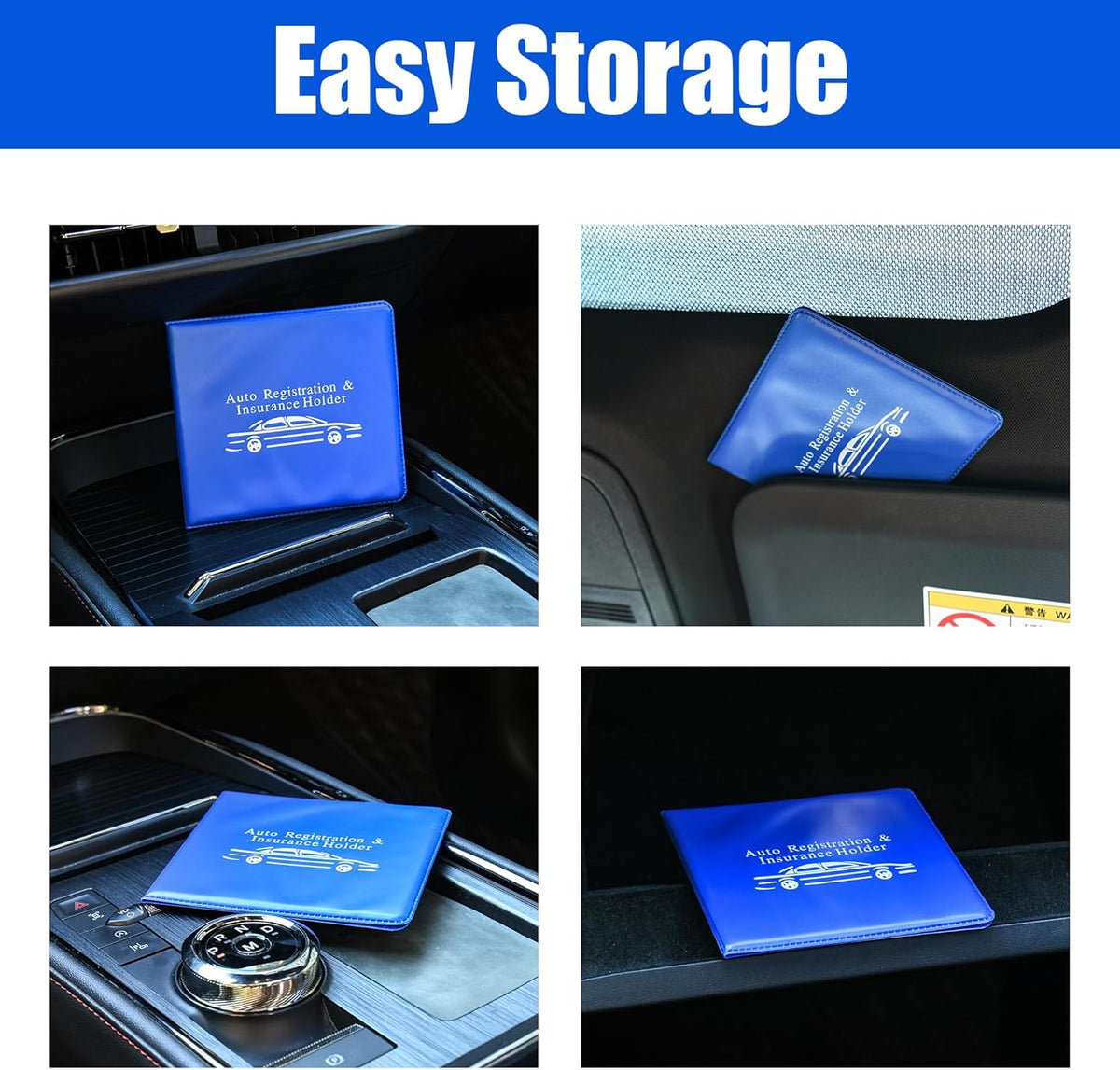 Pacific Mailer Auto Registration and Insurance Card Holder 2 Packs Car Document ID Holder Glove Box Organizer Car Accessories, Black