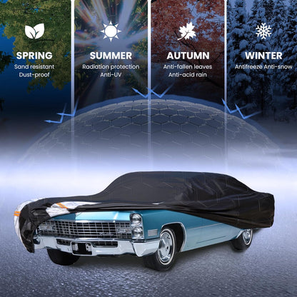 Large SUV Car Cover for Chevy Suburban 100% Waterproof All Weather, Heavy Duty Outdoor Full Exterior Covers Rain Sun Wind UV Protection. - Colors C