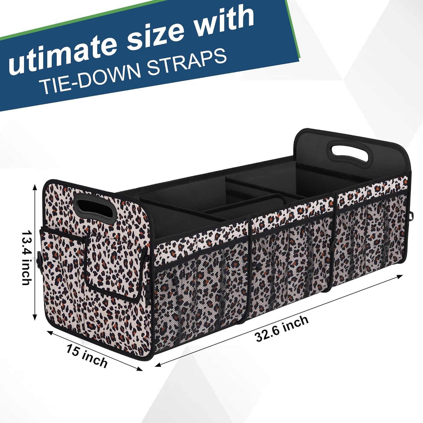 Femuar Car Trunk Organizer with Large Capacity Waterproof Car Accessories for Women & Men, Collapsible Trunk Organizer for Suv/Jeep/Sedan,Tools (Black, Standard)