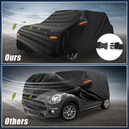 X AUTOHAUX Car Cover for Honda Civic Sedan/Coupe 210D-PU Outdoor Full Car Cover All Weather with Door Zipper for Waterproof Windproof Sun Rain Snow Protection