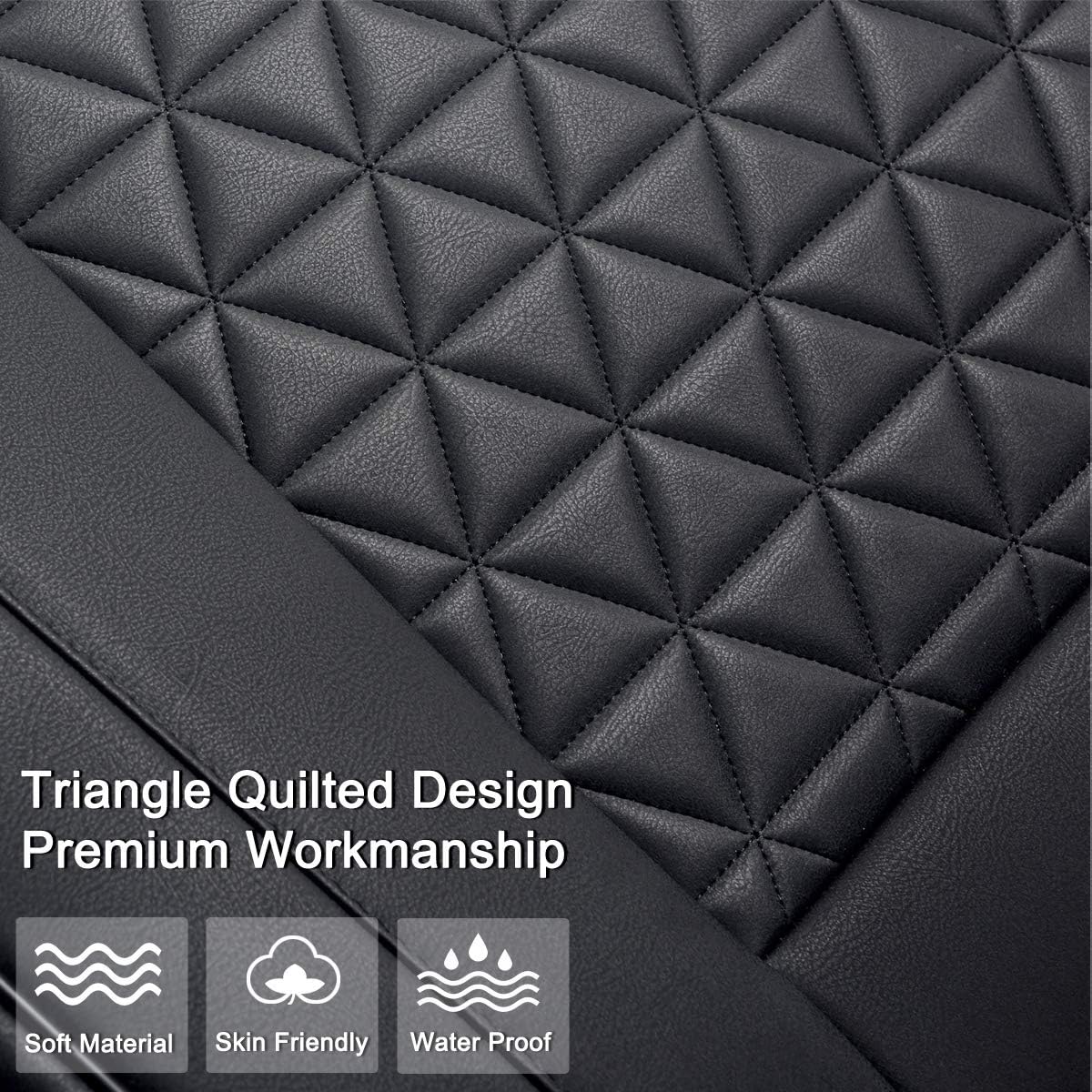 Black Panther Luxury Faux Leather Car Seat Cover Front Bottom Seat Cushion Cover, Anti-Slip and Wrap Around The Bottom, Fits 95% of Vehicles - 1 Piece,Black