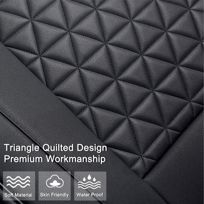 Black Panther Luxury Faux Leather Car Seat Cover Front Bottom Seat Cushion Cover, Anti-Slip and Wrap Around The Bottom, Fits 95% of Vehicles - 1 Piece,Black