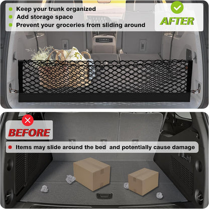 Muslogy Truck Bed Cargo Net Trunk Netting Compatible with 2023-2025 2026 Honda CR-V Accessories, Pickup Cargo Organizer SUV Sedan Storage Net w/Heavy Duty Carabiners - Colors B
