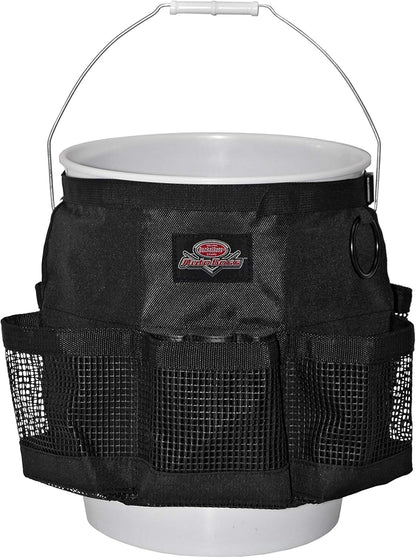 Bucket Boss Auto Boss Wash Boss Organizer for a 5 Gallon Bucket, with Fast-Drying, Exterior Mesh Pockets for Car Supplies, Allowing for Soap and Water in the Bucket, in Black, AB30060