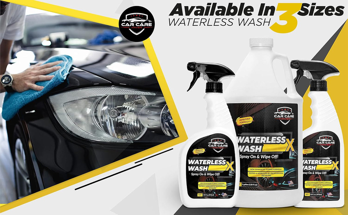 Waterless Wash X-Car Detailing Without Water (128 oz Gallon) Quick Detailer for Any Vehicle-Wash in Your Garage, at Work, or Anywhere-Spray On & Wipe Off