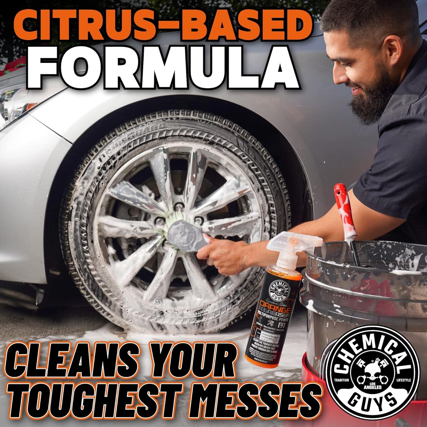 Chemical Guys Signature Series Orange Degreaser Spray - Heavy Duty All Purpose Cleaner for Engines, Tires, Undercarriages, Tools and More, Professional Strength, Breaks Down Grease, Oil & Grime, 16 oz