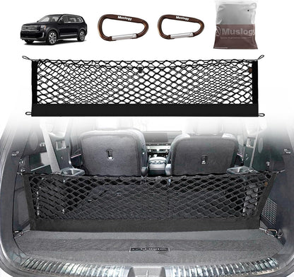 Muslogy Truck Bed Cargo Net Trunk Netting Compatible with 2023-2025 2026 Honda CR-V Accessories, Pickup Cargo Organizer SUV Sedan Storage Net w/Heavy Duty Carabiners - Colors A