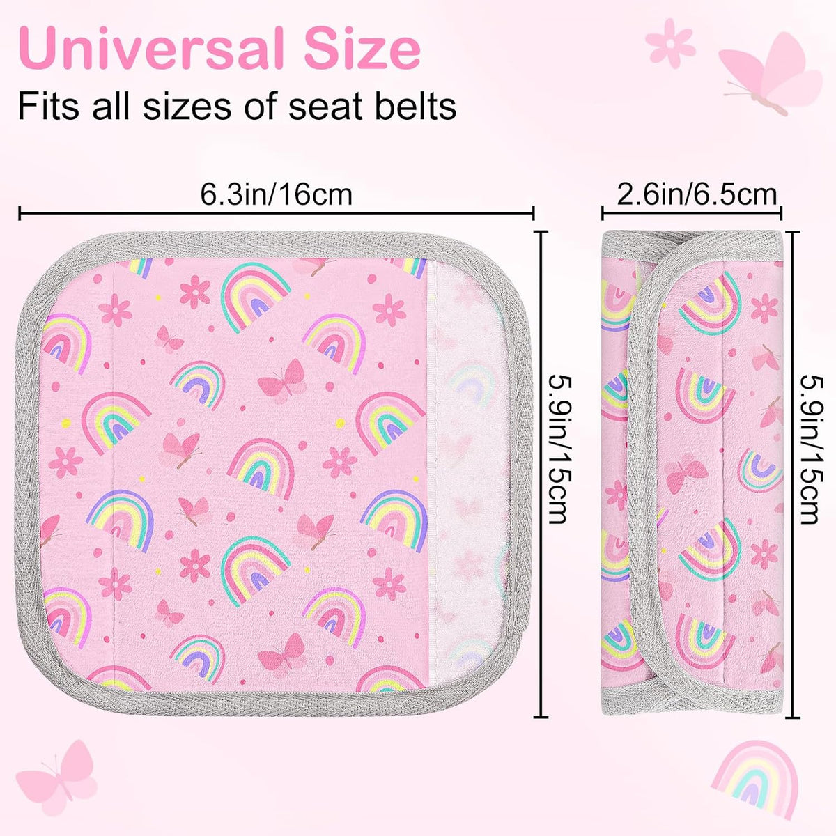 Seat Belt Cover Pad for Baby, Soft Seatbelt Cushion Covers for Kids 2Pcs Car Seat Strap Shoulder Pads for All Car Seats, Stroller, High Chair,Blue Dinosaur