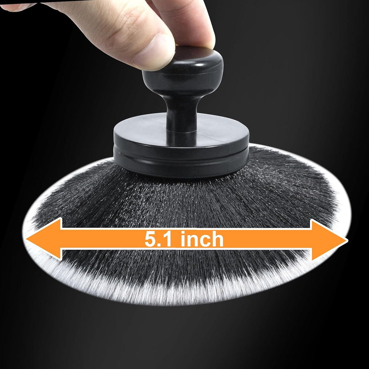 Car Tire Shine Applicator,Vegan Tire Shine Applicator with Curved Brush Head - Large Automotive Tire Dressing Applicator Brush with Storage Stand for Tire Detailing, 3.6 Inch Length (Black)