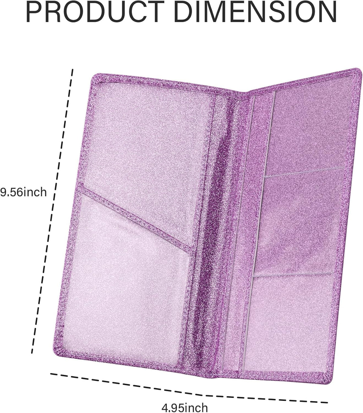Stacool Bling Car Registration and Insurance Holder with Magnetic Clasp,PU Leather Car Organizers for ID,Bank Cards,Universal Glove Box Organizer (Purple)