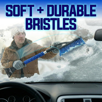 Snow Joe 45" Multi-Purpose Ice Scraper and Extendable Snow Brush for Car Windshield with Foam Grip and 360-Degree Pivoting Brush Head, SJEG-SB45S