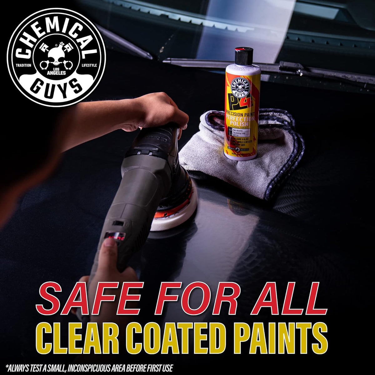 Chemical Guys C4 & P4 Clear Cut Correction Compound and Precision Paint Perfection Polish Combo - Removes Scratches, Swirls, Towel Marks, and Etching, Restores Gloss, Polishing Kit - 2 x 16 oz
