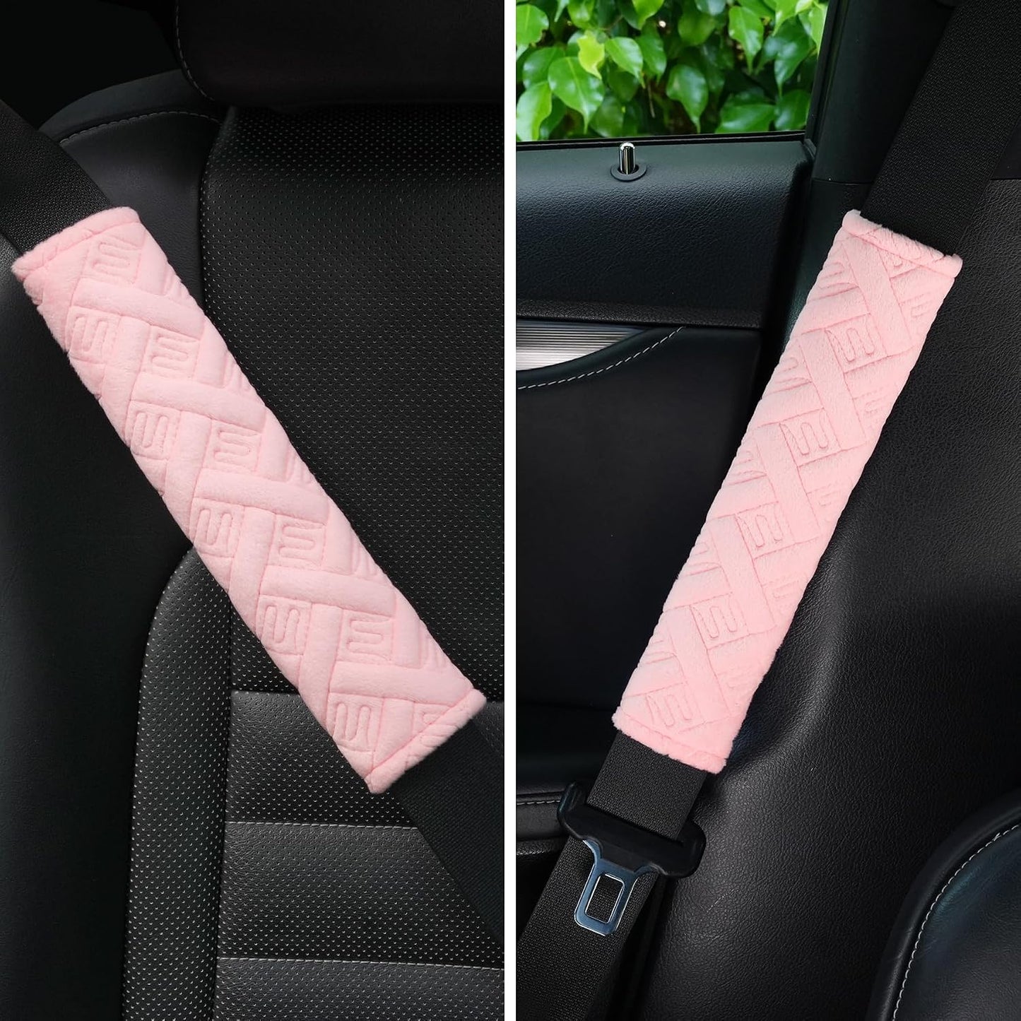 JUSTTOP 2-Pack Universal Car Seat Belt Pads Cover for A More Comfortable Driving, Seat Belt Shoulder Strap Covers Harness Pad for Car Interior Accessories(Black)