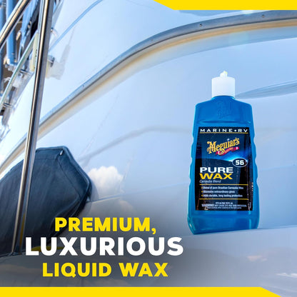 Meguiar’s Marine/Rv Pure Wax Carnauba Blend, Boat Wax/Marine Wax, Boat Polish That Delivers Long-Lasting Protection; Use On Gel Coat, Fiberglass And Painted Finishes On Boats And Rvs - 16 Oz Bottle