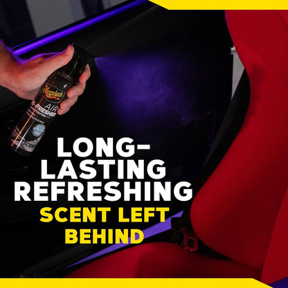 Meguiar’s Air Re-Fresher Odor Fighting Spray - Black Chrome Scent - Convenient Car Air Freshener that Instantly Fights Odors and Leaves Behind a Long-Lasting, Refreshing Black Chrome Scent, 8 Oz Spray