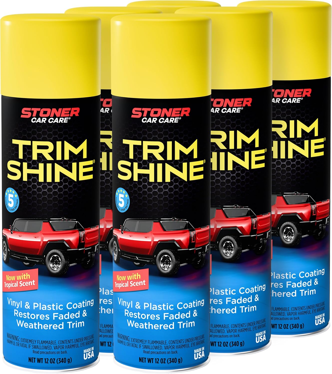Stoner Car Care 91034 Trim Shine – Black Trim and Plastic Restorer for Cars – Vinyl and Plastic Trim Protectant Coating for Interior and Exterior Use – Fast-Drying No Sling – 12 oz