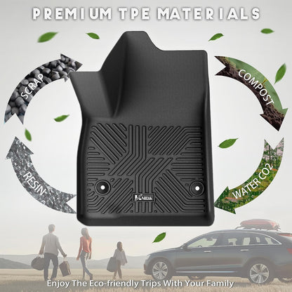KARPAL Floor Mats for 2007-2013 Chevy Silverado & GMC Sierra 1500 Crew Cab / 2007-2014 2500/3500 HD(Footwell Coverage), All-Weather TPE Custom Fit Floor Liners Car Accessories