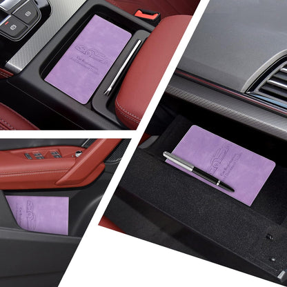 Car Registration and Insurance Card Holder for Women Men, Orange Glove Box Paperwork Organizer with Magnetic Buckle for Easy Access and Protect Documents and Various Cards in Vehicle