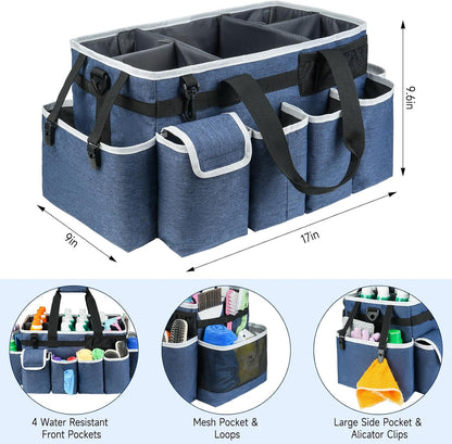 Cleaning Caddy,Cleaning Bag for Housekeepers,Cleaning Supplies Organizer with Handle,Black