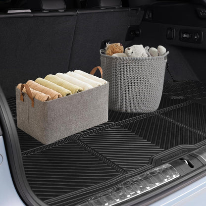 CAR PASS Rubber Floor Mats, All Weather Full Set 4-Piece, Waterproof Automotive Mats Trim to Fit Most Cars Sedans SUVs Vans, Heavy Duty Anti-Slip Easy Clean, All Black