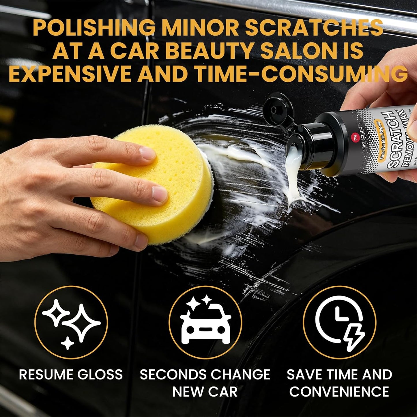 Car Scratch Remover & Polishing Kit – DIY Friendly, Repairs Light Scratches, Restores Shine & Protects Clear Coat, Save on Body Shop, Includes Sponges & Towels (100mL)