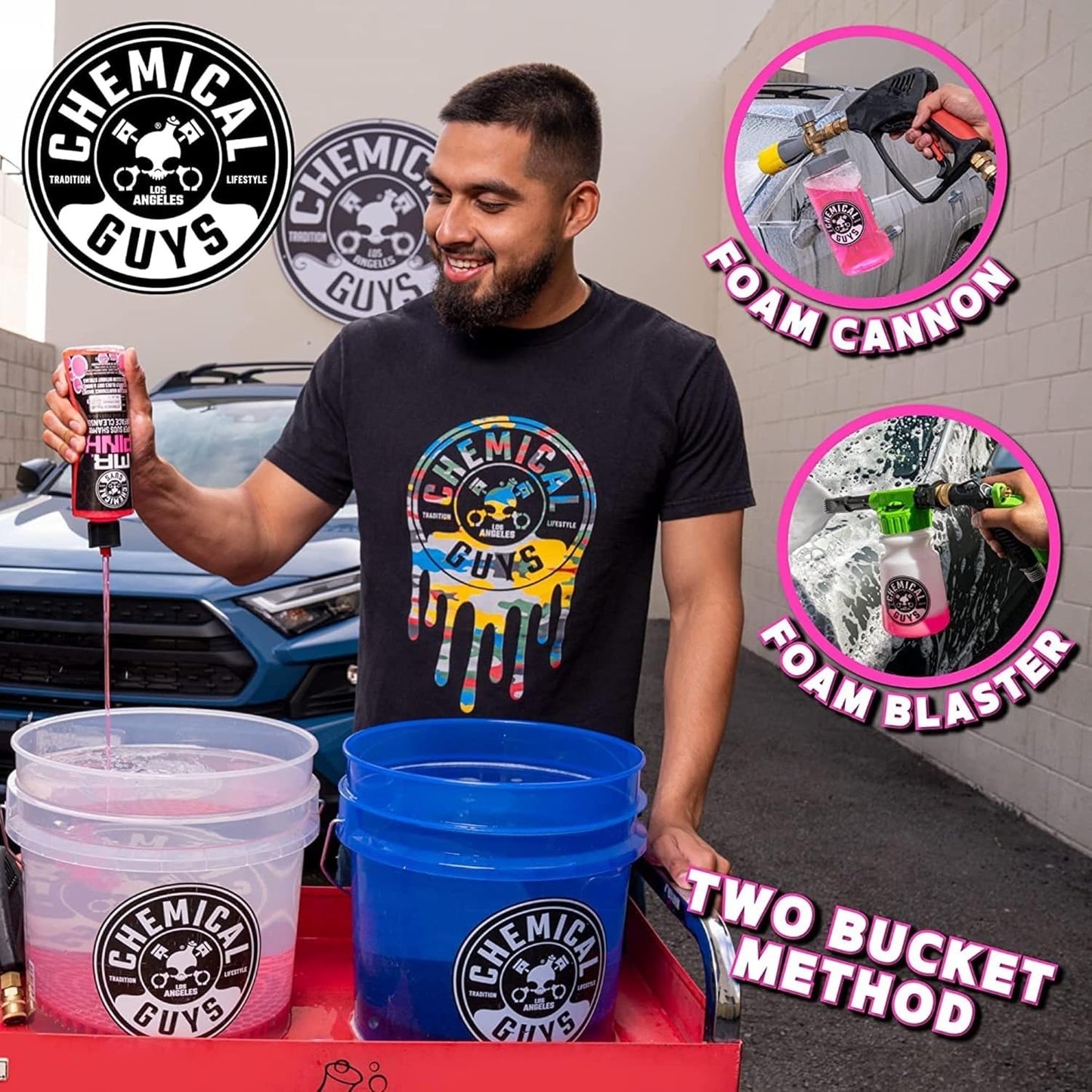 Chemical Guys Mr. Pink Car Wash Soap - 16 oz Super Suds Foaming Car Wash Soap for Cannon, Blaster, or Bucket Washing - pH Balanced, Safe on Wax, Sealant, Ceramic, and Clear Coat Finishes