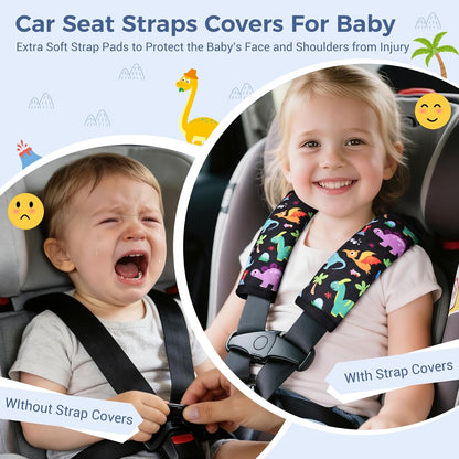 COOLBEBE Car Seat Straps Shoulder Pads for Baby Kids, Super Soft Seat Belt Covers for All Car Seats/Pushchair/Stroller/High Chair