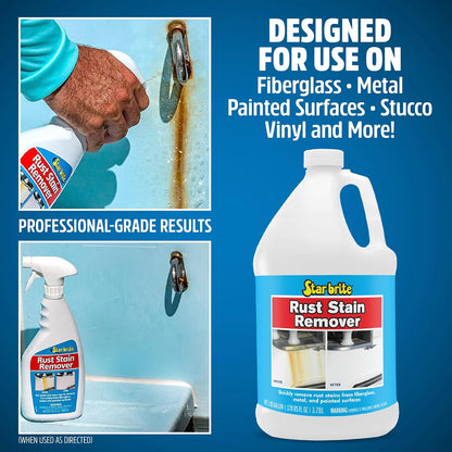 STAR BRITE Rust Stain Remover Spray - Instantly Dissolve Corrosion Stains on Fiberglass, Vinyl, Fabric, Metal & Painted Surfaces - Also Removes Sprinkler Stains - 22 Ounces (089222SS)