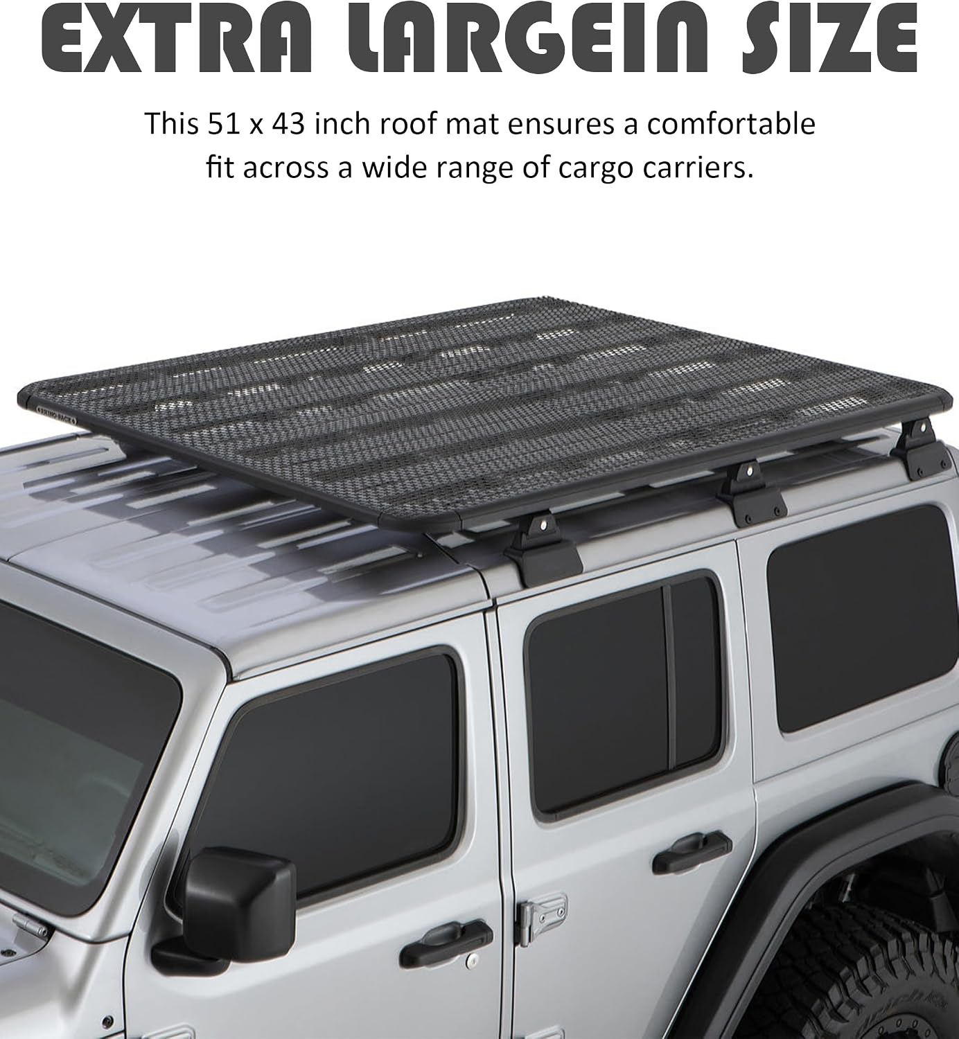 Roof Rack Pads, 51"x43" Rooftop Cargo Bag Mat,Car Accessories Roof Cargo Bag Protective Mat,Roof Mat Car Skid Proof Mat,Universal Roof Rack Pad for Protection from Car Roof Racks,Fits Most Vehicles